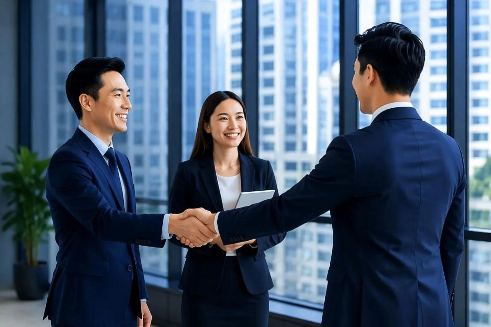 TSTAR Recruit consultant shaking hands with a business client